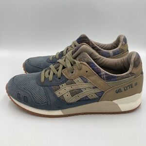 ASICS Gel Lyte III‎ Tarmac/Mink Plaid Suede Casual Sneakers Mens Size 8